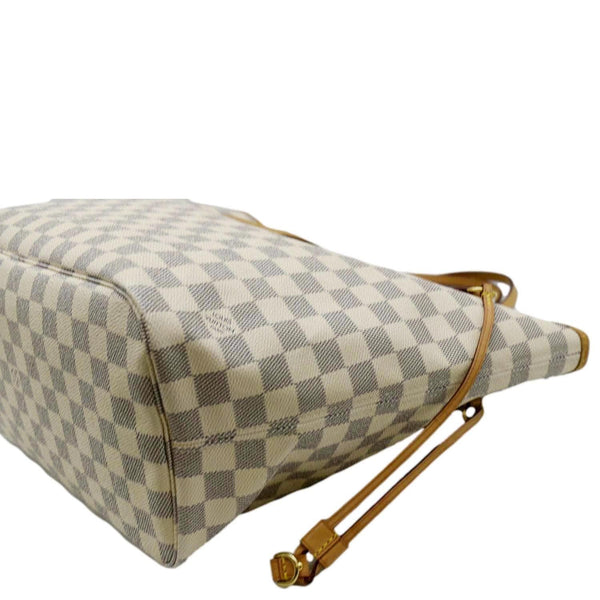 LOUIS VUITTON Neverfull MM Damier Azur Shoulder Bag White