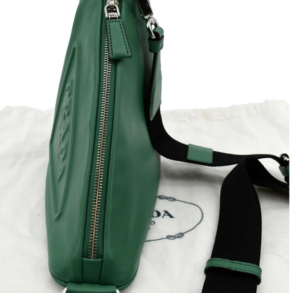PRADA Triangle Leather Shoulder Bag Green