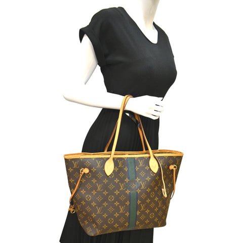 LOUIS VUITTON Neverfull My LV Heritage Monogram Canvas Tote Bag Brown