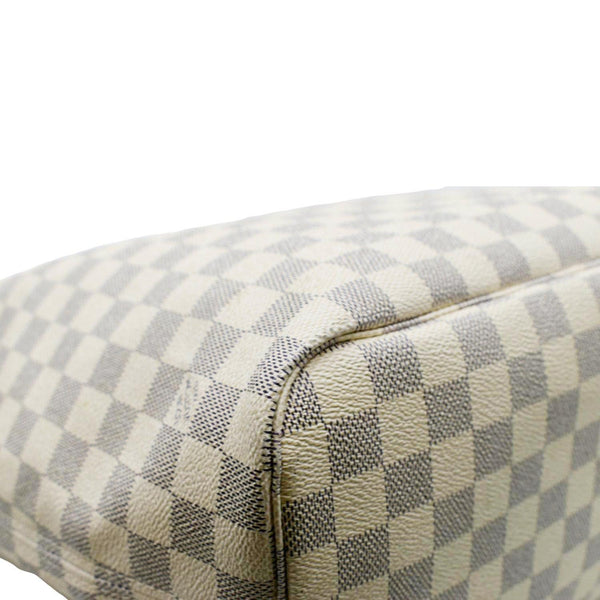 LOUIS VUITTON Neverfull MM Damier Azur Shoulder Bag White