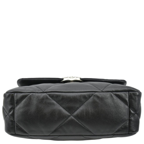 CHANEL 19 Small Flap Quilted Lambskin Leather Shoulder Bag Black - Final Sale