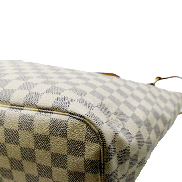 LOUIS VUITTON Neverfull MM Damier Azur Shoulder Bag White