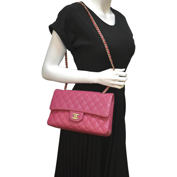 Chanel Classic Medium Double Flap Leather Shoulder Bag - Full View