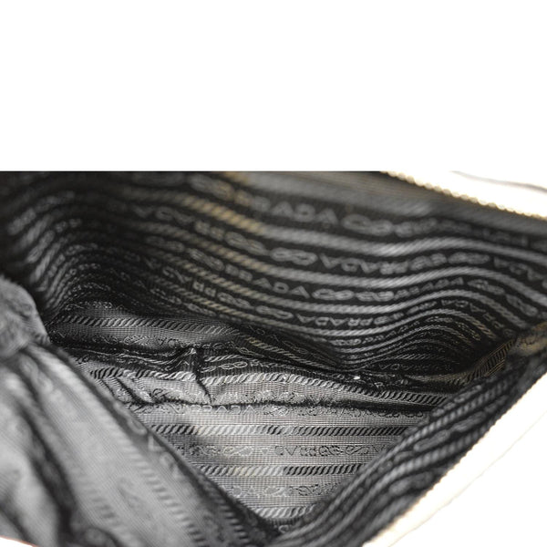 PRADA Flou Leather Shoulder Bag Grey