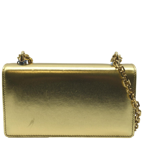 DOLCE & GABBANA DG Girl Calfskin Leather Crossbody Bag Metallic Gold