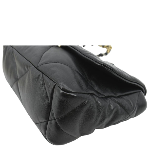 CHANEL 19 Small Flap Quilted Lambskin Leather Shoulder Bag Black - Final Sale
