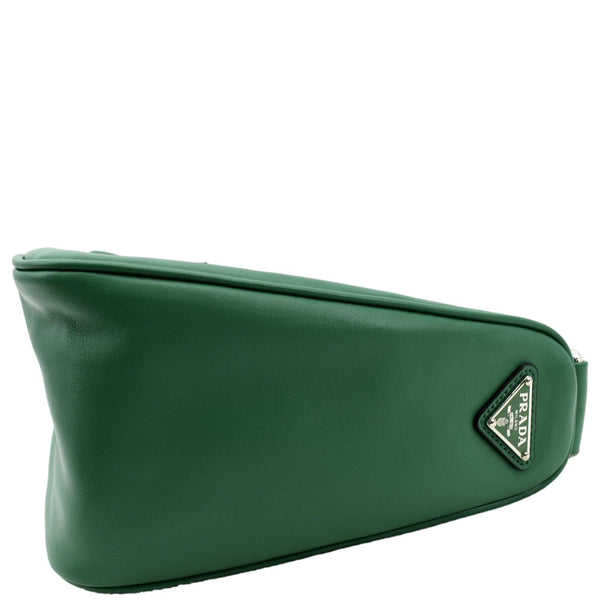 PRADA Triangle Leather Shoulder Bag Green