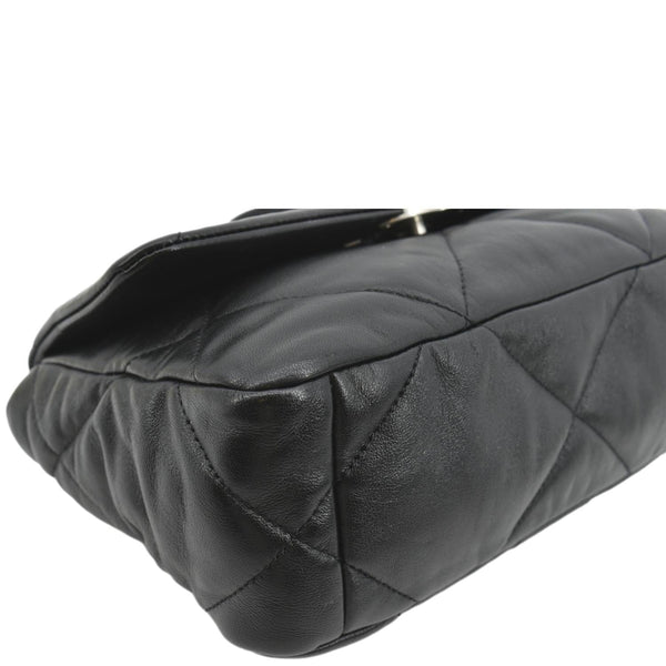 CHANEL 19 Small Flap Quilted Lambskin Leather Shoulder Bag Black - Final Sale