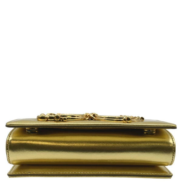 DOLCE & GABBANA DG Girl Calfskin Leather Crossbody Bag Metallic Gold