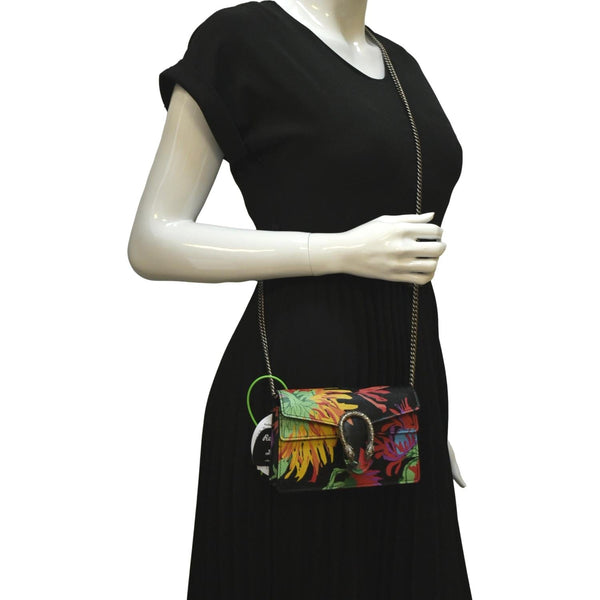 GUCCI Ken Scott Dionysus Printed Leather Shoulder Bag Multicolor