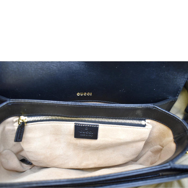 GUCCI Horsebit 1955 Small Leather Shoulder Bag Black 602204