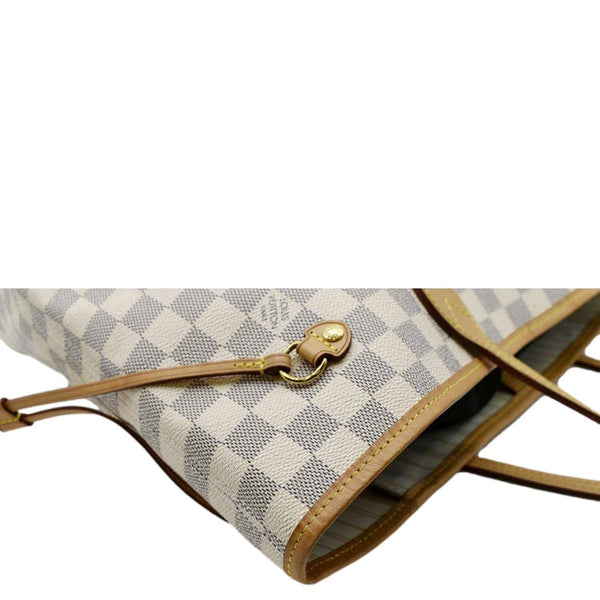 LOUIS VUITTON Neverfull MM Damier Azur Shoulder Bag White