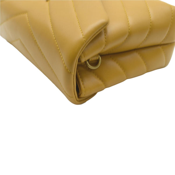 YVES SAINT LAURENT Mini Loulou Leather Crossbody Bag Yellow