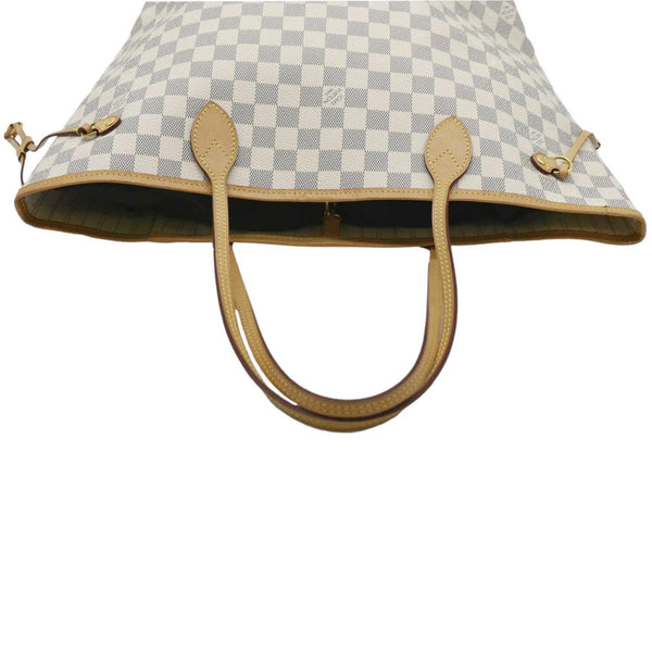 LOUIS VUITTON Neverfull MM Damier Azur Shoulder Bag White