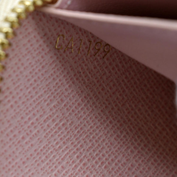 Louis Vuitton Studded Clemence Damier Azur Wallet Rose - Serial Number