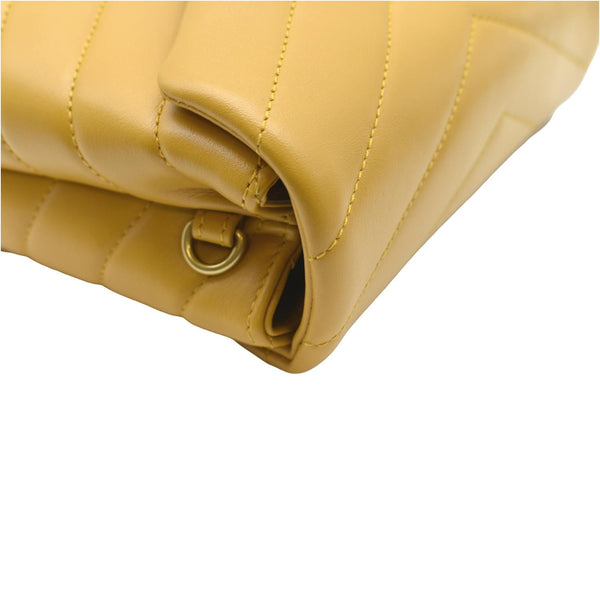 YVES SAINT LAURENT Mini Loulou Leather Crossbody Bag Yellow