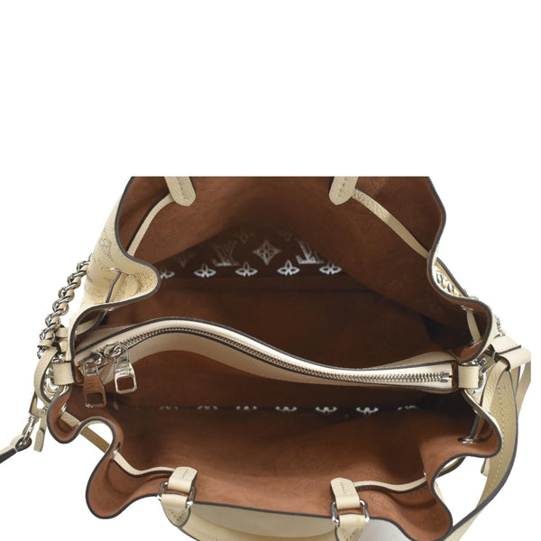 LOUIS VUITTON Bella Mahina Calf Leather Tote Shoulder Bag Cream