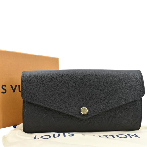 LOUIS VUITTON Sarah Monogram Empreinte Leather Wallet Black