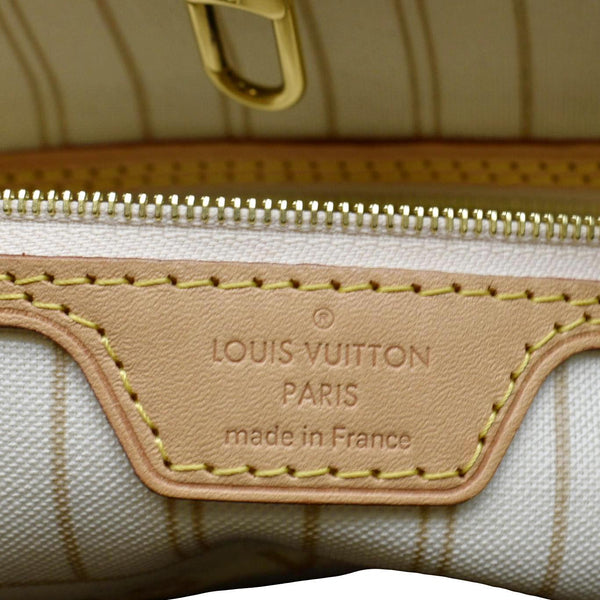 LOUIS VUITTON Neverfull MM Damier Azur Shoulder Bag White
