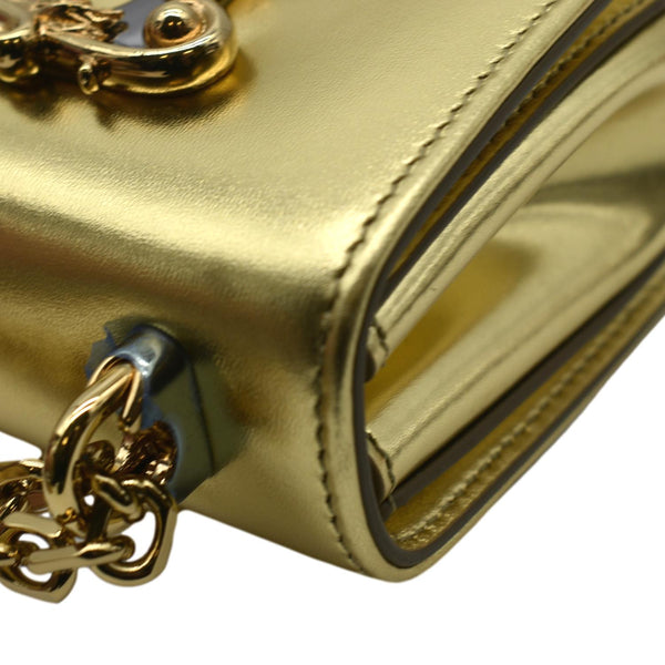 DOLCE & GABBANA DG Girl Calfskin Leather Crossbody Bag Metallic Gold