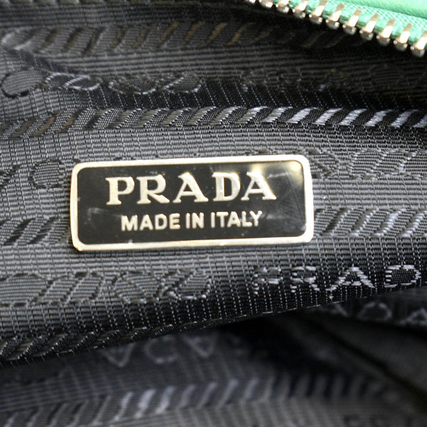 PRADA Triangle Leather Shoulder Bag Green