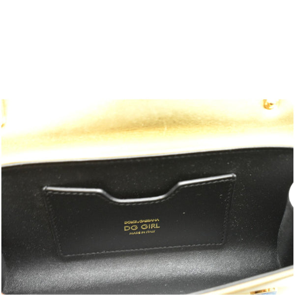 DOLCE & GABBANA DG Girl Calfskin Leather Crossbody Bag Metallic Gold
