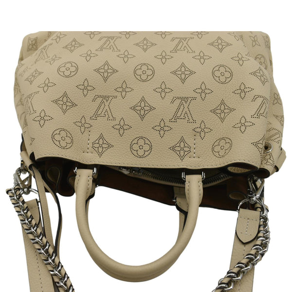 LOUIS VUITTON Bella Mahina Calf Leather Tote Shoulder Bag Cream