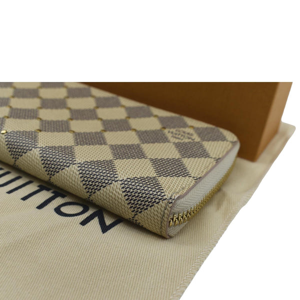 Louis Vuitton Studded Clemence Damier Azur Wallet Rose - Bottom Right