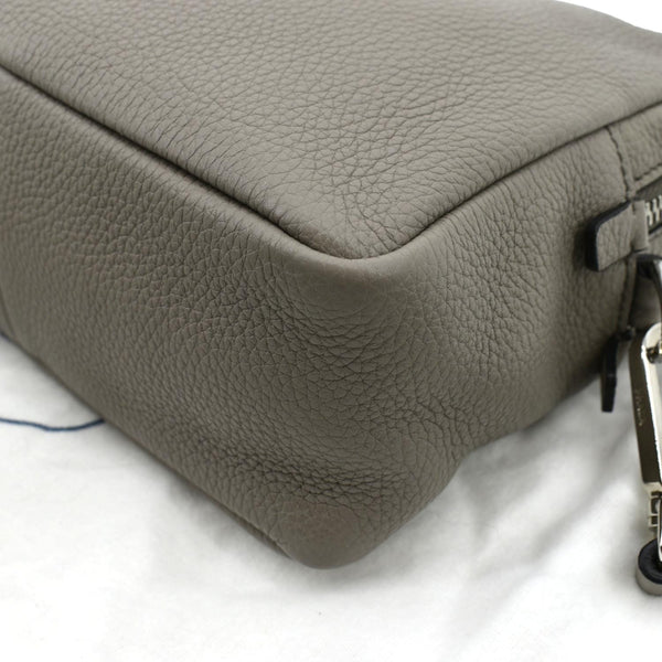 PRADA Flou Leather Shoulder Bag Grey