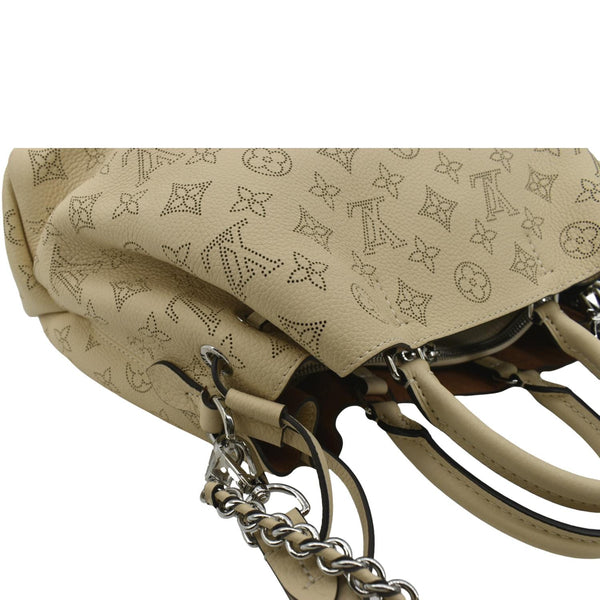 LOUIS VUITTON Bella Mahina Calf Leather Tote Shoulder Bag Cream