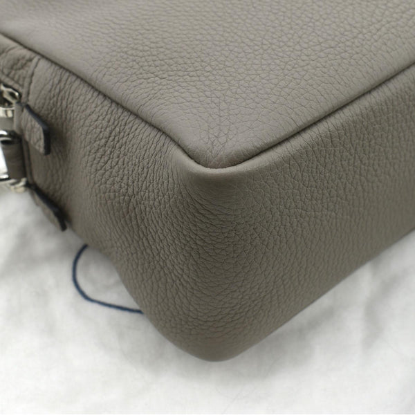 PRADA Flou Leather Shoulder Bag Grey