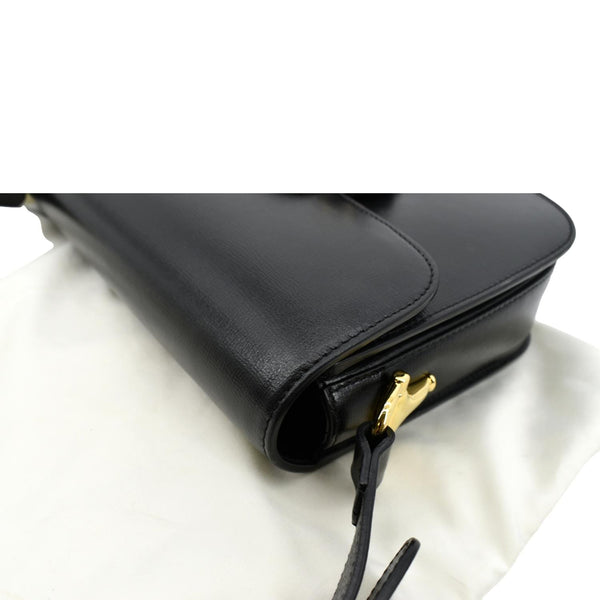 GUCCI Horsebit 1955 Small Leather Shoulder Bag Black 602204