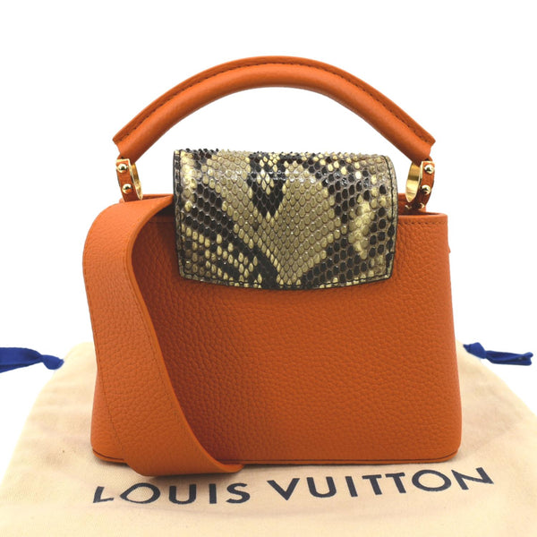 Louis Vuitton Capucines Mini Leather Satchel Bag - Back