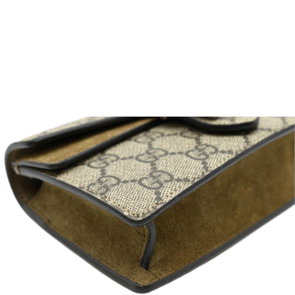 GUCCI Dionysus Super Mini GG Supreme Canvas Crossbody Bag Taupe 476432