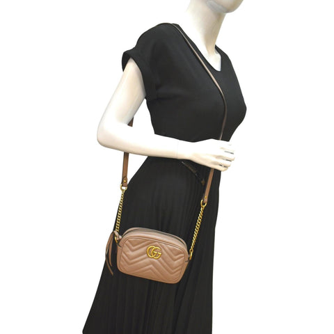 Gucci GG Marmont Mini Matelasse Leather Crossbody Bag - Full View