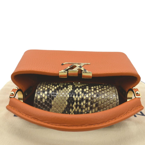 Louis Vuitton Capucines Mini Leather Satchel Bag - Top