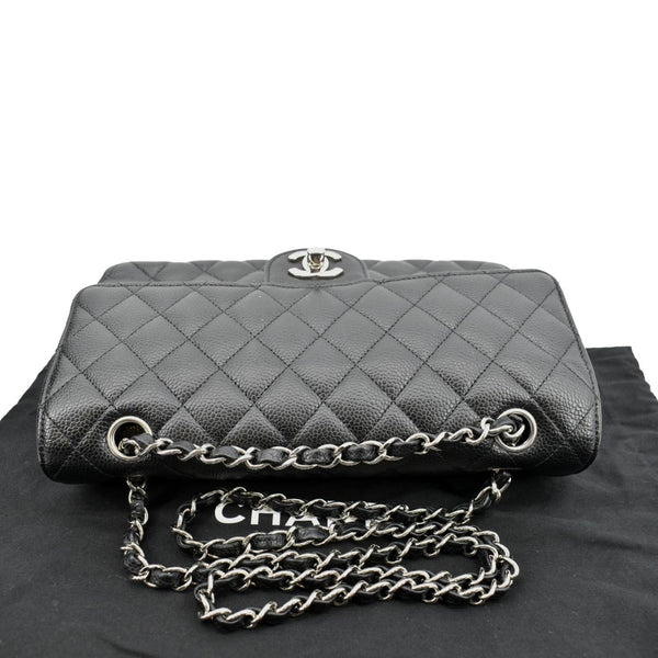 CHANEL Classic Medium Double Flap Caviar Leather Shoulder Bag Black