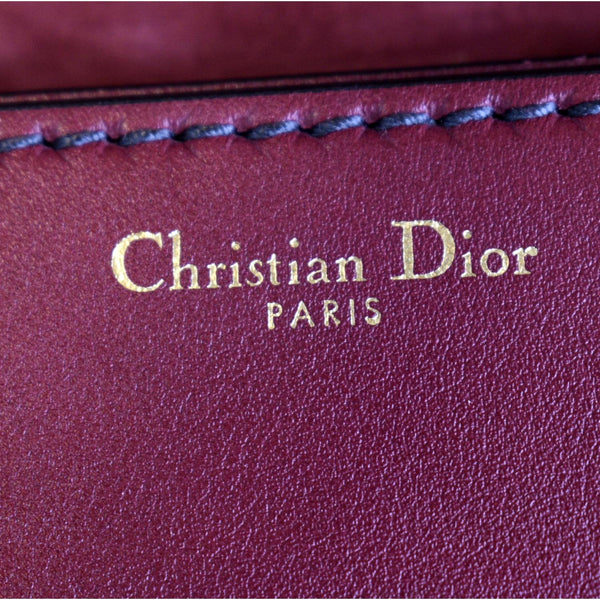 CHRISTIAN DIOR Dio(r)evolution Flap Calfskin Shoulder Bag Dark Red