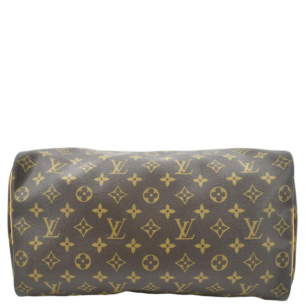 LOUIS VUITTON Speedy 35 Monogram Canvas Satchel Bag Brown