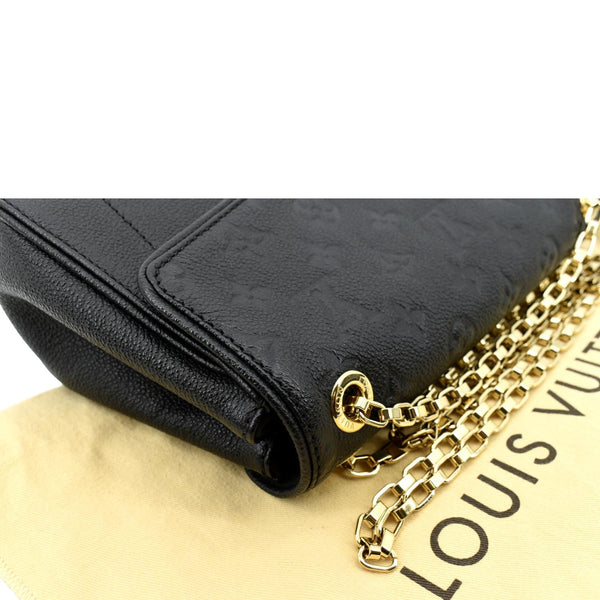 LOUIS VUITTON Saint Germain MM Monogram Empreinte Leather Shoulder Bag Black