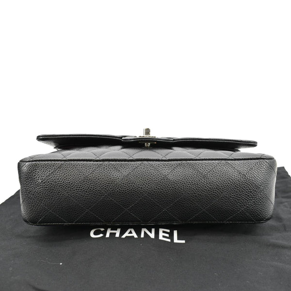CHANEL Classic Medium Double Flap Caviar Leather Shoulder Bag Black