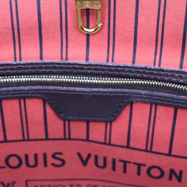 LOUIS VUITTON Neverfull MM Damier Ebene Shoulder Bag Brown