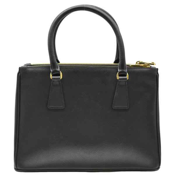 PRADA Galleria Double-Zip small Saffiano Leather Tote Bag Black