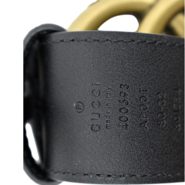 Gucci Double G Buckle Leather Belt Size 80.32 Black - Serial Number