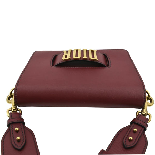 CHRISTIAN DIOR Dio(r)evolution Flap Calfskin Shoulder Bag Dark Red