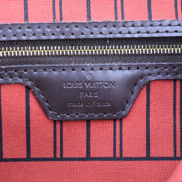 LOUIS VUITTON Neverfull MM Damier Ebene Shoulder Bag Brown