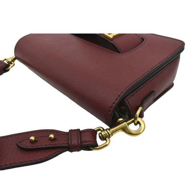 CHRISTIAN DIOR Dio(r)evolution Flap Calfskin Shoulder Bag Dark Red