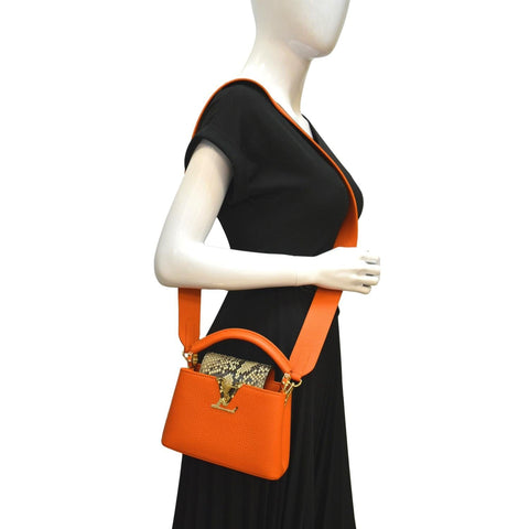 Louis Vuitton Capucines Mini Leather Satchel Bag - Full View