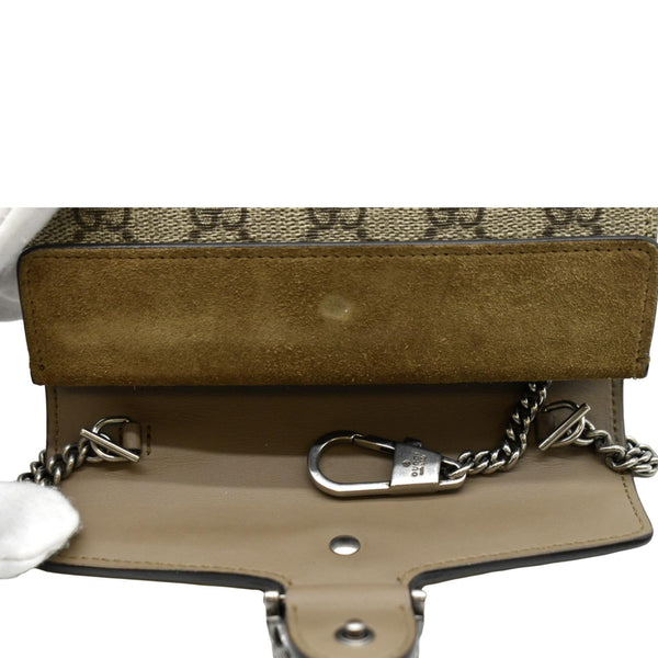 GUCCI Dionysus Super Mini GG Supreme Canvas Crossbody Bag Taupe 476432