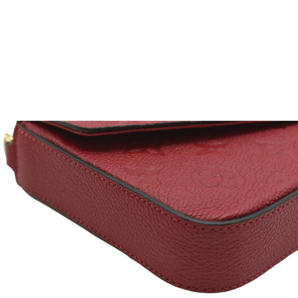 LOUIS VUITTON Pochette Felicie Monogram Empreinte Chain Wallet Red